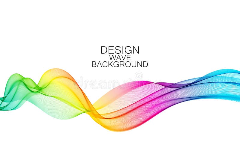 Abstract colorful wave lines flowing isolated on white background for vector design elements in concept of sound, music stock images