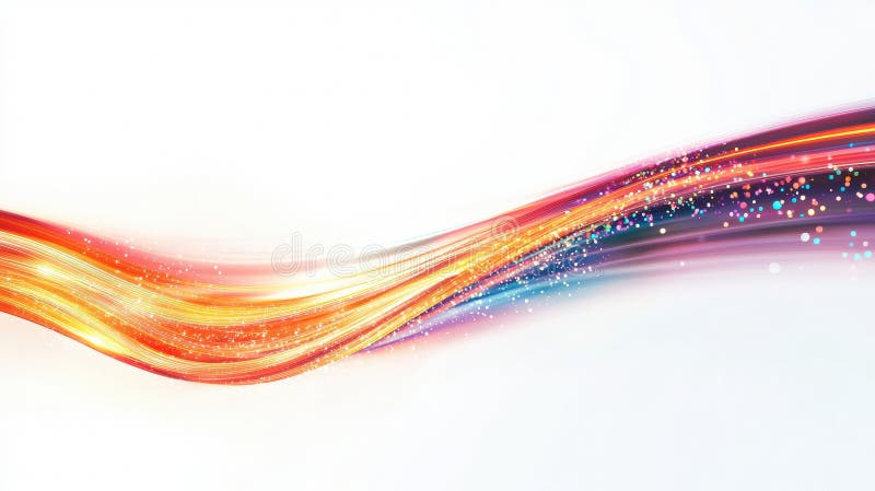 Abstract colorful wave with vibrant light effects and copy space royalty free illustration
