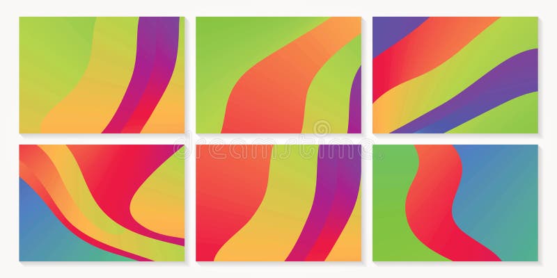 Abstract Colorful Gradient Rectangles Shape with Rounded Corner ...