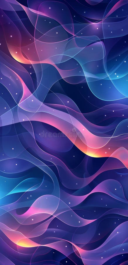Linii de undă colorate abstracte și fundalul stelelor cu temă cosmică royalty free stock image