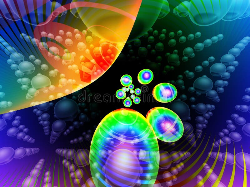 Abstract design with circles, swirls and bubbles. White background. Abstract design with circles, swirls and bubbles. White background.