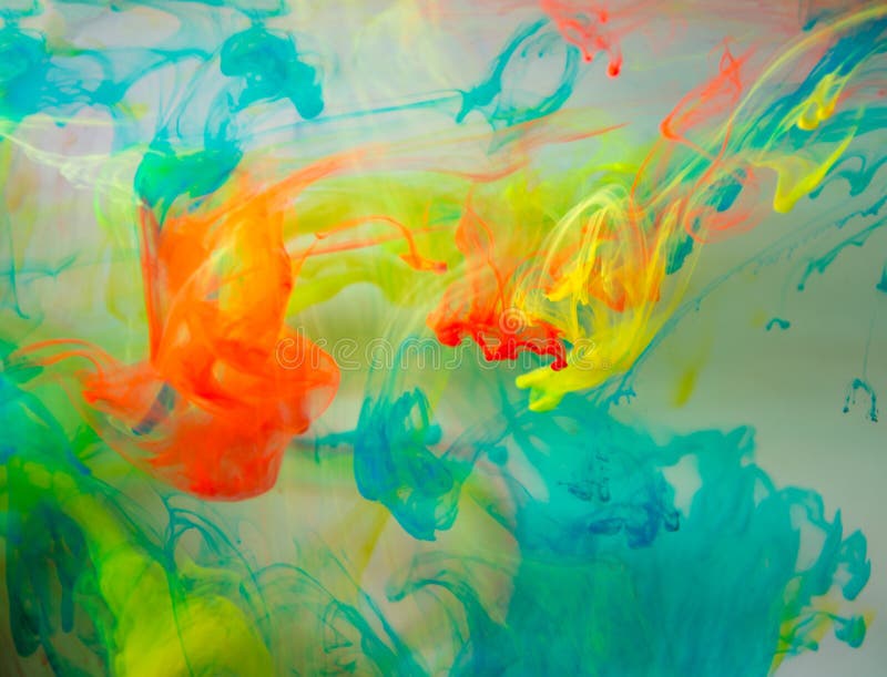 Abstract Coloured Ink in the Water, Paint Mixing Stock Image Image of