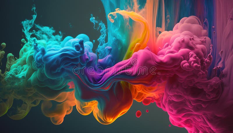 abstract colourful fluid smoke powder,AI Generated