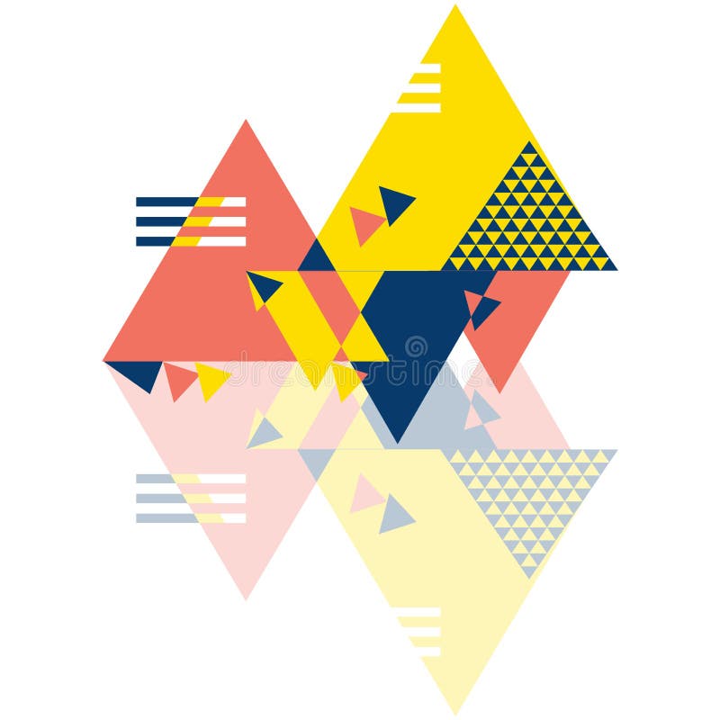 Abstract composition with triangles made in Suprematism style. Could be used as triangular background or geometric technology art royalty free illustration