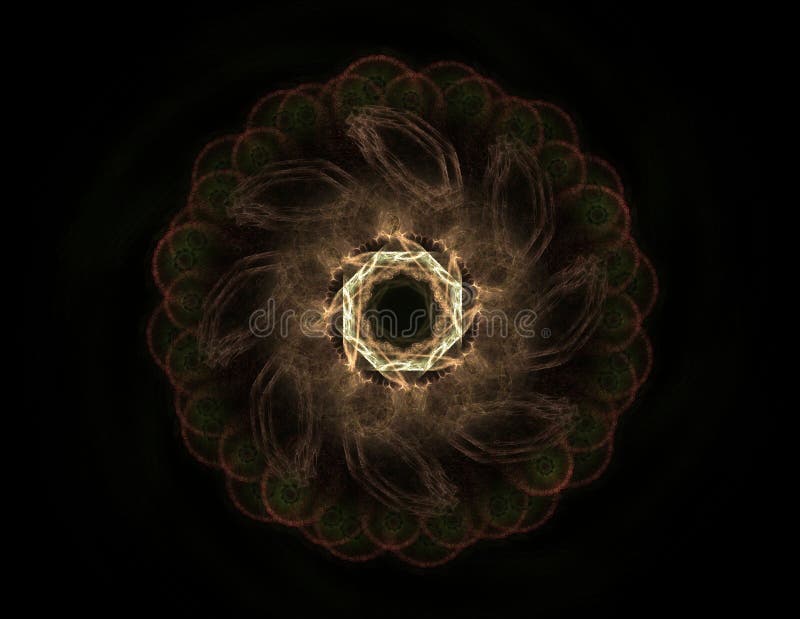 An abstract computer generated modern fractal design on dark background. Abstract fractal color texture. Digital art. Abstract For royalty free illustration