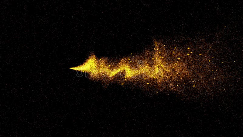Abstract computer simulation with many particles stock illustration