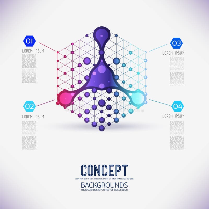 Abstract concept geometric lattice cube vector illustration