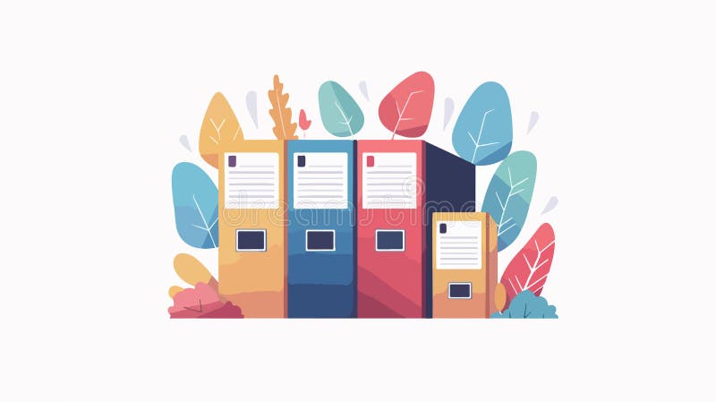 Efficient File Organization and Database Search Concept stock illustration