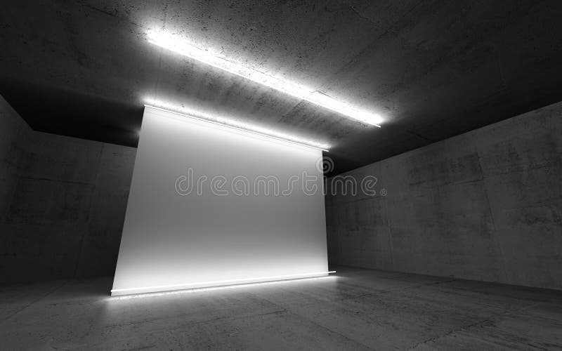 Abstract Illuminated Empty Bent Corridor Interior Stock Illustration ...