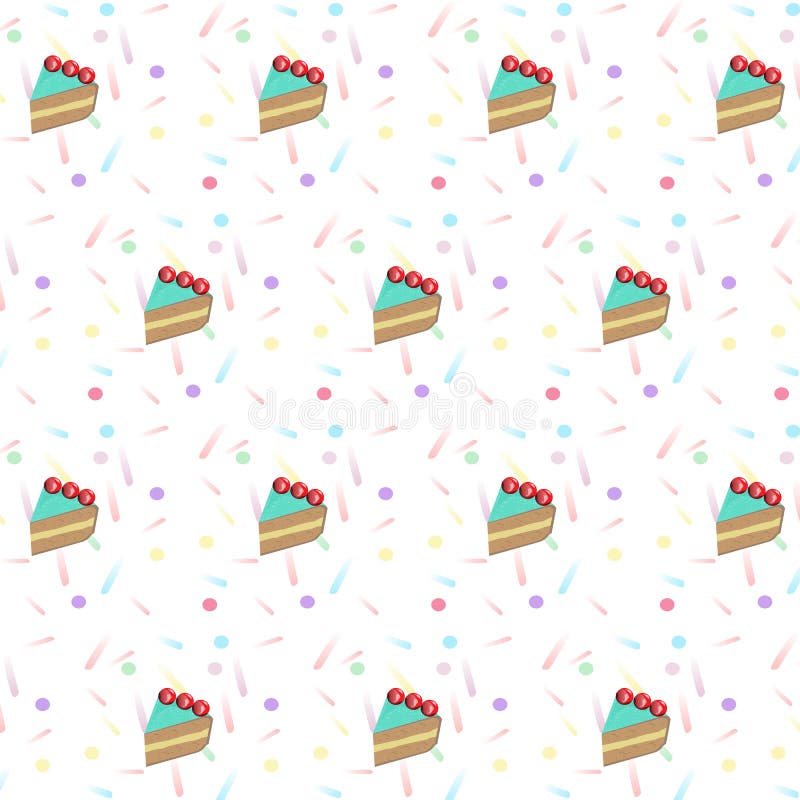 Abstract Confetti and Cake Pattern. Vector Confetti Background P Stock
