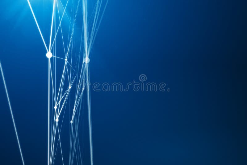 Abstract connected dots on bright blue background stock illustration Abstract connected dots on bright blue background stock illustration