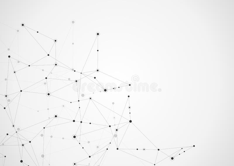 Abstract connecting dots and lines background. stock illustration