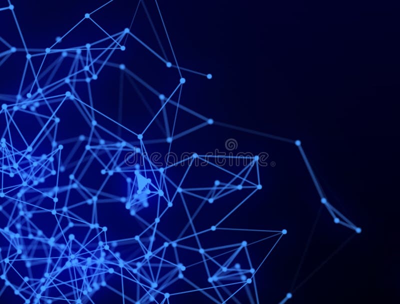 Abstract connecting dots and lines. Connection science and technology background stock illustration