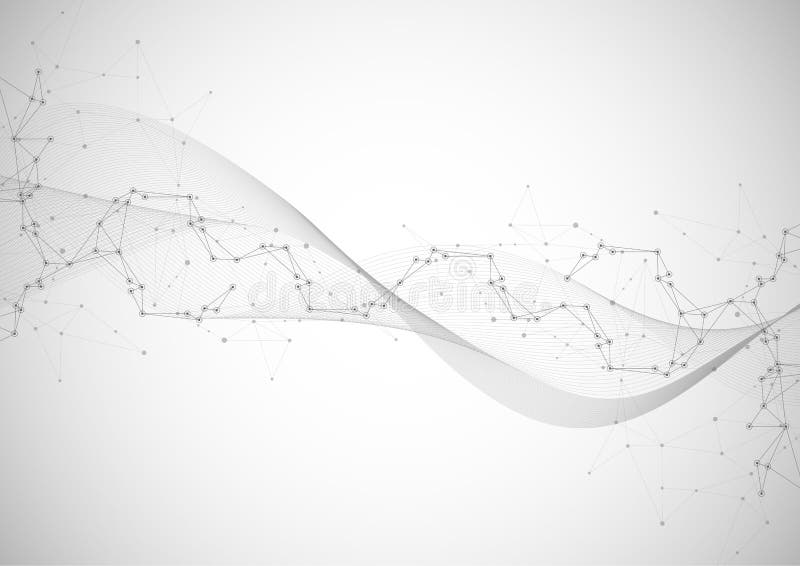 Abstract connecting dots and lines. Connection science and technology background. Vector illustration. royalty free illustration