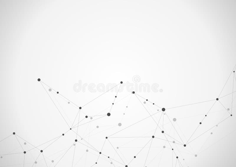Abstract connecting dots and lines. Connection science and technology background. Vector illustration. stock illustration