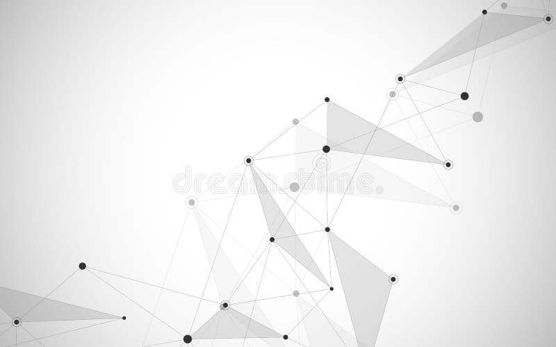 Abstract connecting dots and lines. Connection science and technology background. Vector illustration.
