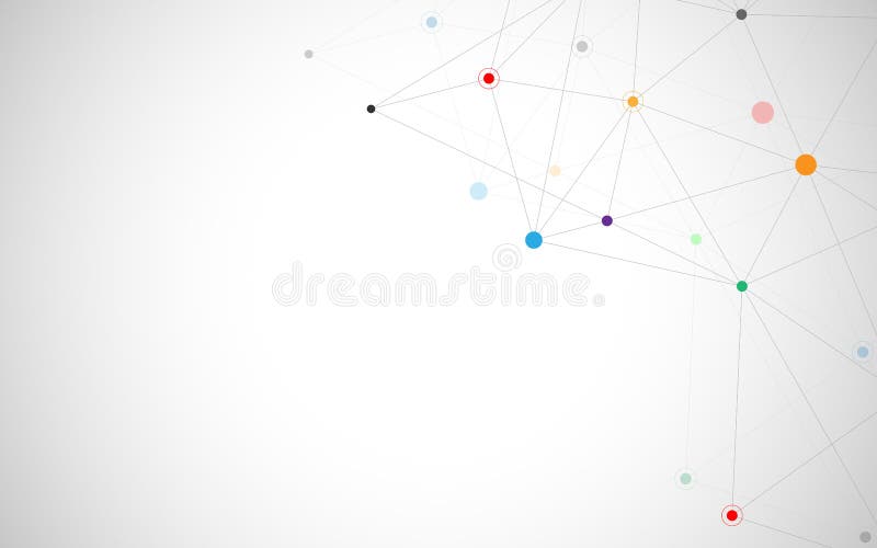 Abstract connecting dots and lines. Connection science and technology background. Vector illustration. stock illustration