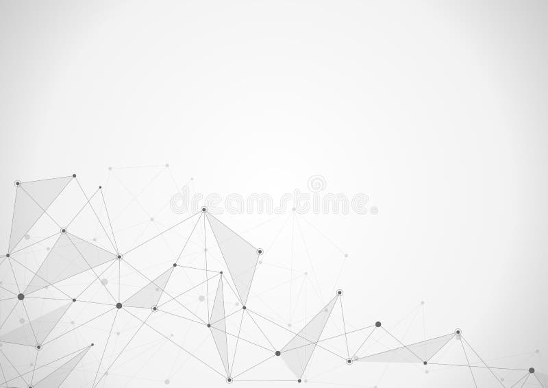 Abstract connecting dots and lines. Connection science and technology background. Vector illustration. stock illustration