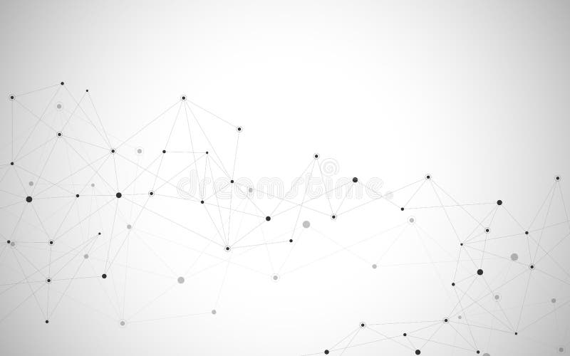 Abstract connecting dots and lines. Connection science and technology background. Vector illustration. stock illustration