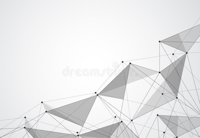 Abstract connecting dots and lines with geometric background royalty free illustration