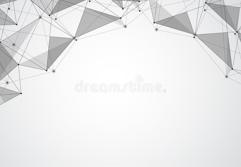 Abstract connecting dots and lines with geometric background royalty free illustration