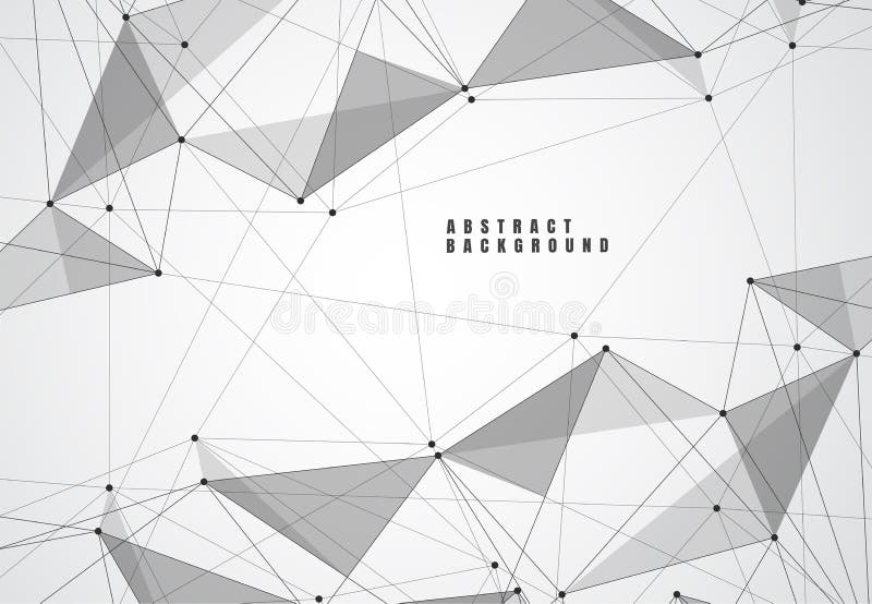 Abstract connecting dots and lines with geometric background. Modern technology connection science, Polygonal structure background royalty free illustration