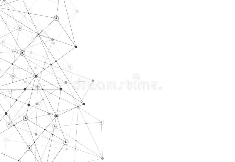 Abstract connecting dots and lines with geometric background vector illustration