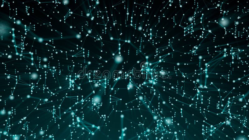 Abstract connection dots. Technology background. Digital drawing blue theme. Network concept stock illustration