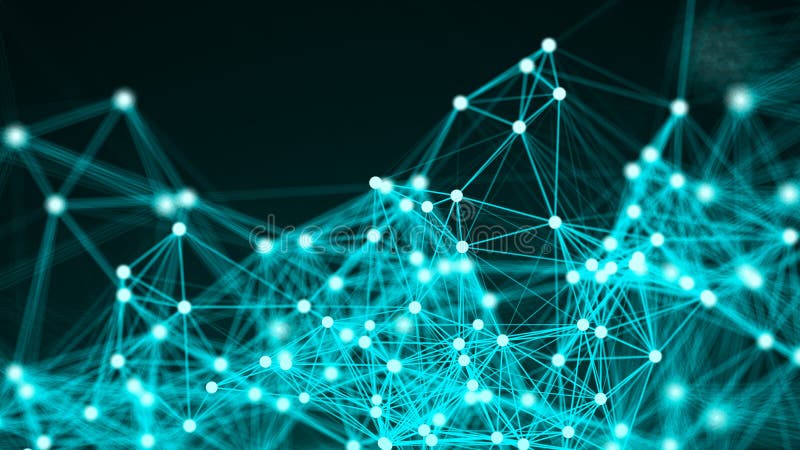 Abstract connection dots. Technology background. Digital drawing blue theme. Network concept vector illustration