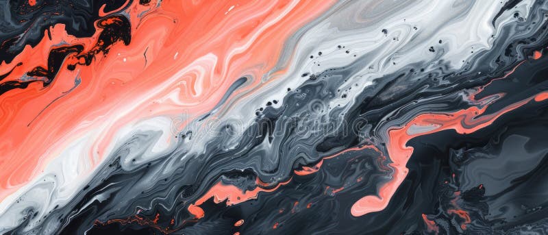 Abstract Coral And Gray Fluid Art Marble Texture Background royalty free illustration