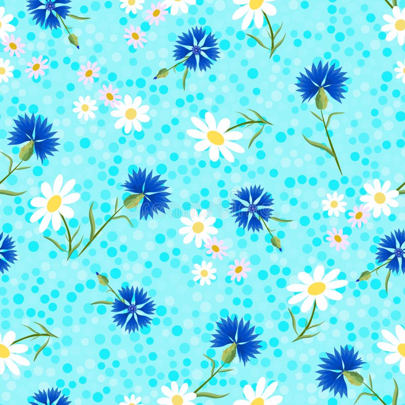 Abstract Cornflowers blue dots-01