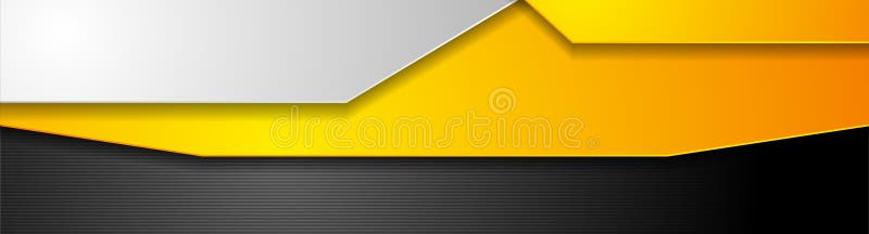 Abstract Corporate Geometric Orange Black Banner Stock Vector