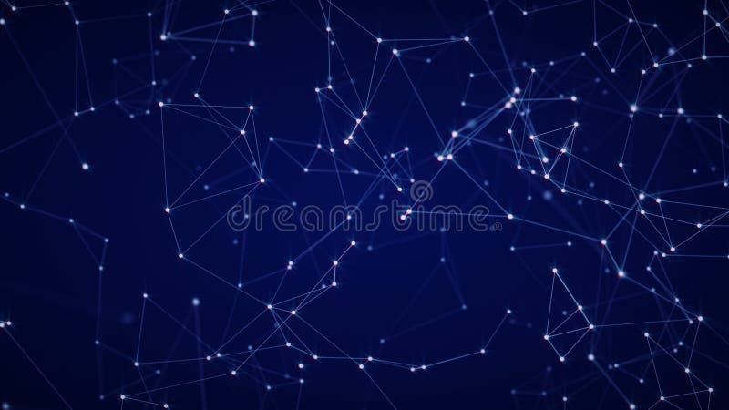 Global connection. Abstract looping animation. Lines connecting shining dots,stars. royalty free illustration