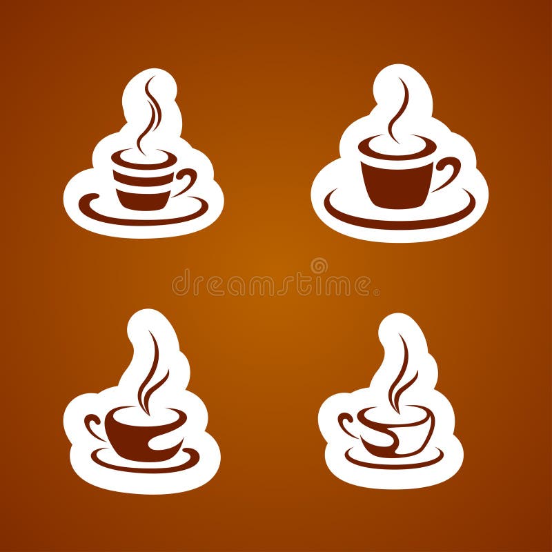 Abstract Creative Coffee Cup Signs Stock Illustration Illustration of
