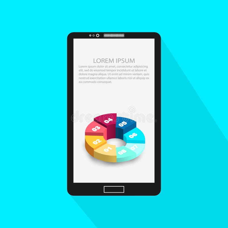 Abstract Creative concept background of modern Mobile phone with Infographic design template. Business concept. Vector royalty free illustration