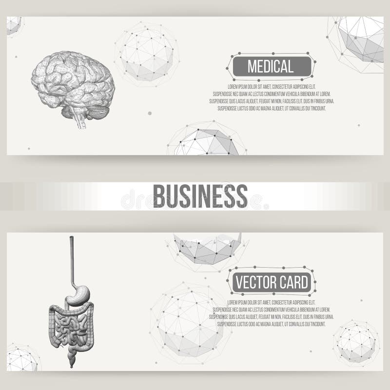 Abstract Creative concept vector background of the human brain. Polygonal design style letterhead and brochure for royalty free illustration