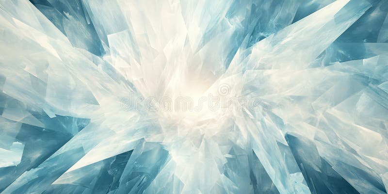 Abstract Crystal Cave Blue and White Icy Fractal Background Tekstura ilustracji