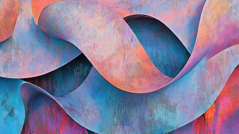 Abstract cu dungi : Straturi texturate în roz albastru și coral royalty free stock photography
