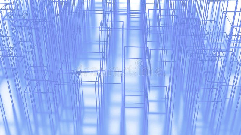 Abstract cubes and long stripes. Design. Architecture sketch or layout. royalty free stock images