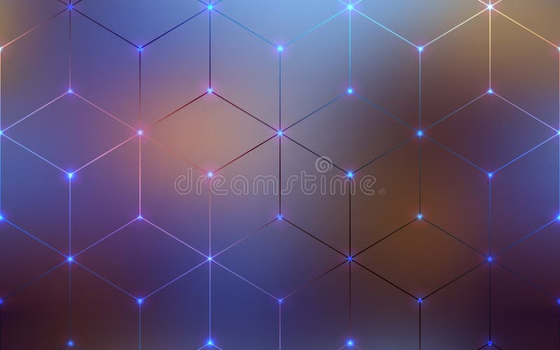 Abstract cubes pattern on blurred background royalty free stock image