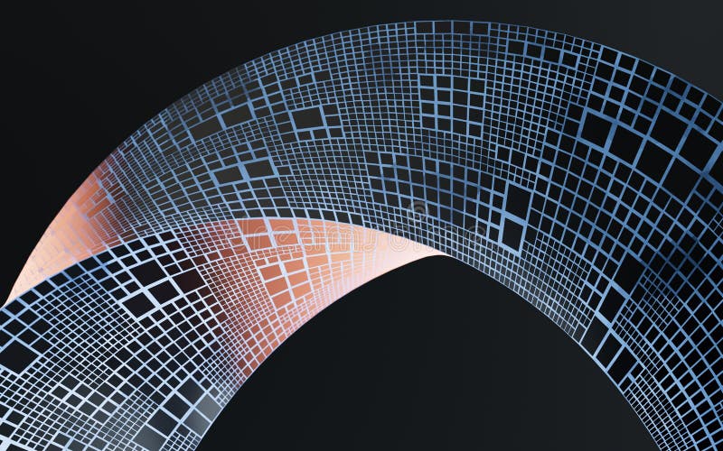 Abstract curve geometry background, 3d rendering vector illustration