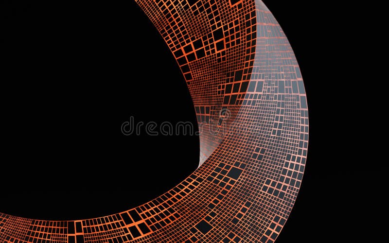 Abstract curve geometry background, 3d rendering stock illustration