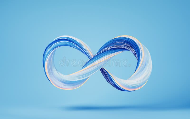Abstract curve line, Mobius belt, 3d rendering stock illustration