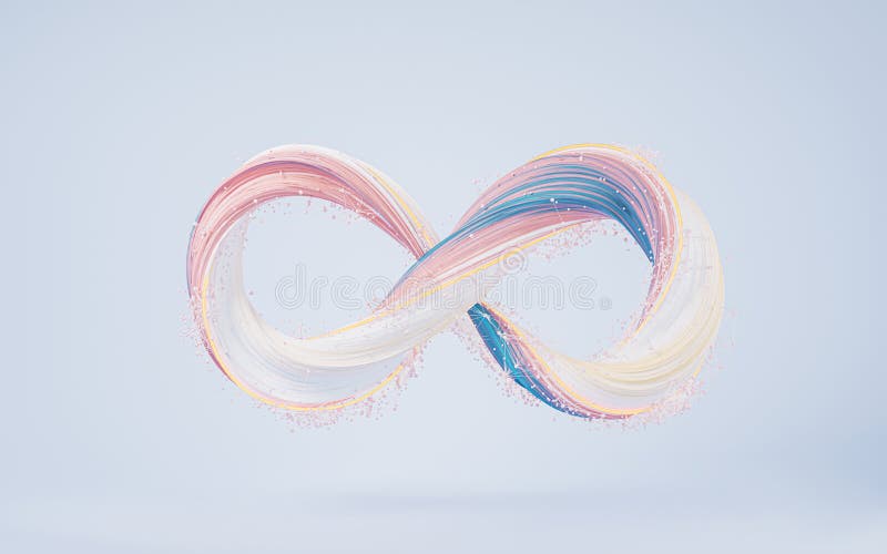 Abstract curve line, Mobius belt, 3d rendering royalty free illustration