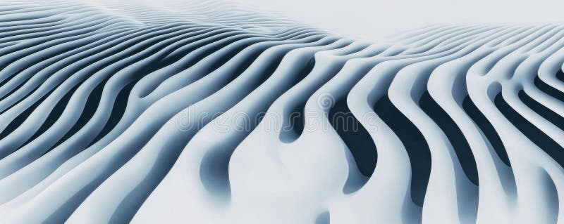 Abstract curves and waves in minimalist monochrome design for modern decor