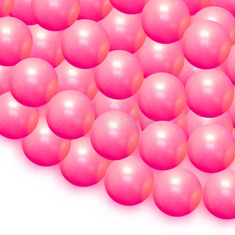Abstract 3d Background with Balls of Pink Color. Vector Design Element