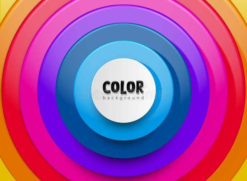 Abstract 3D background with vibrant circular layers, gradient color, and glossy effect. Vector modern design template for web stock illustration