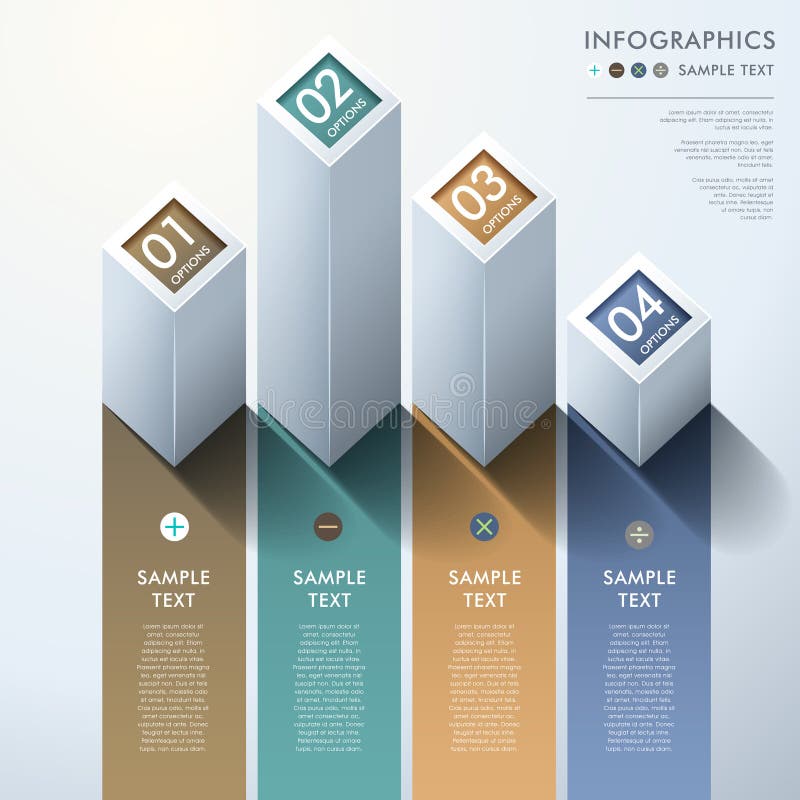 Abstract 3d bar chart infographics