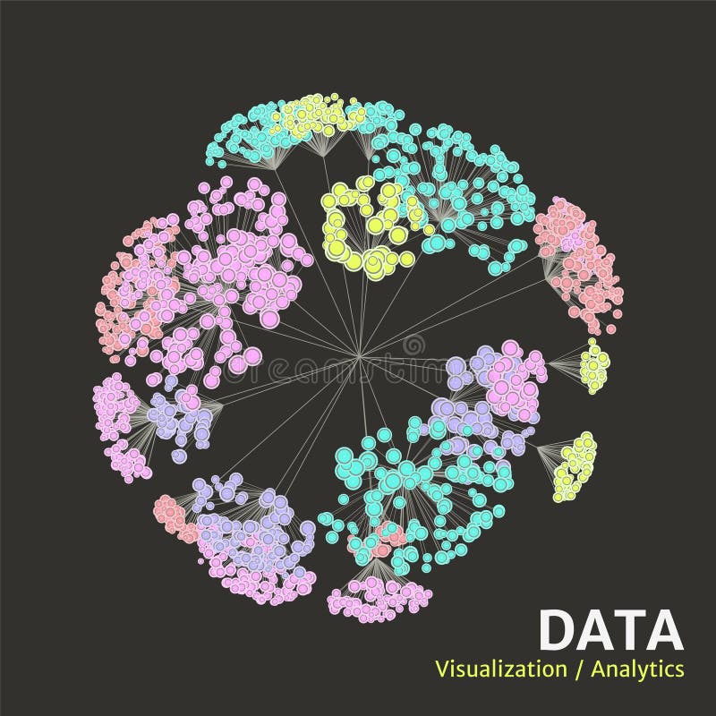 Abstract Big Data Visualization. Cloud Computing Concept. Creative