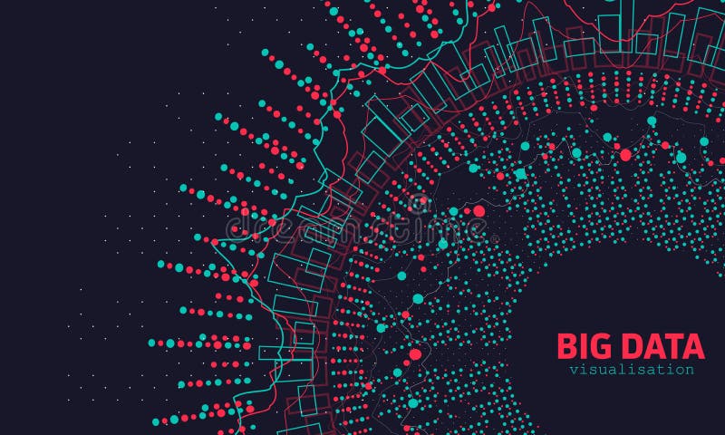 Abstract 3D Big Data Visualization. Futuristic Infographics Design stock illustration